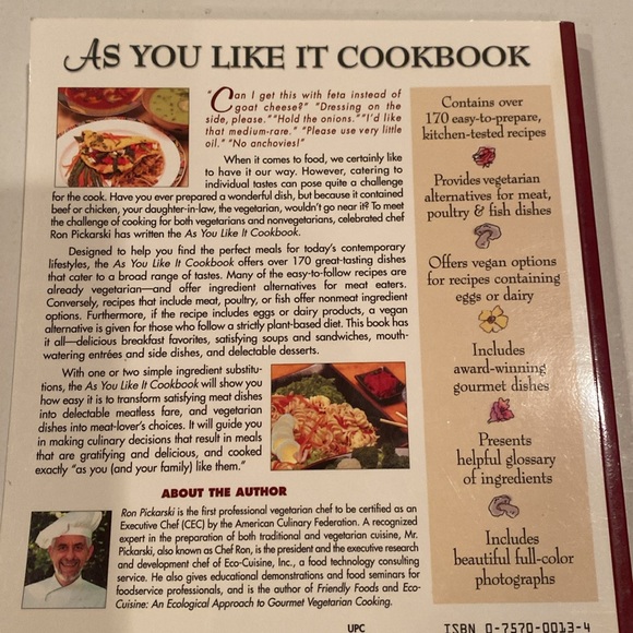 “As you Like it Cookbook,” paperback - Picture 2 of 2